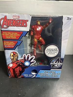 Iron Man 11  Tall Marvel Avengers Talking Room Light Bedside Night Light NEW • $15.59