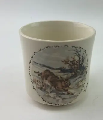 Rabbit Hare In Woods Mug Signed Vera USA Pottery Coffee Tea Vintage Hand Painted • $39.99