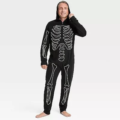 Men's Glow-In-The-Dark Skeleton Halloween Matching Family Union Suit - Hyde & • $14.99