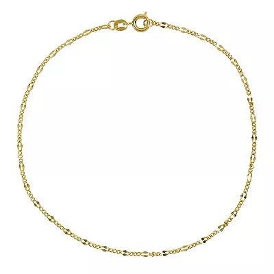 Figaro Gold  Anklet Women Foot Chain   9ct Gold Filled B199 • £15.99