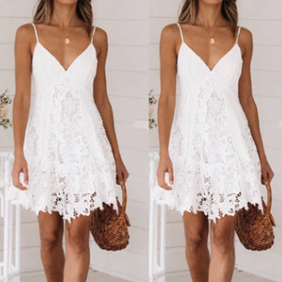 $36.88 • Buy Womens Summer New Sexy Sling Open Back Lace Short Lady Short Dresses For Teens