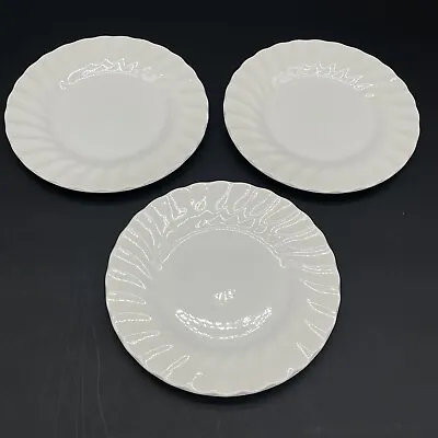3 Myott Meakin Staffordshire England 1982 Ltd White Swirl Rim Bread Plates 6.5  • $12.99