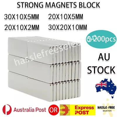 Super Strong Neodymium Cuboid Magnets Rare Earth Block Rectangle Disc 10-100pcs • $14.79