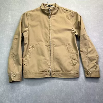 J Crew Khaki Lightweight Bomber Jacket Two Way Tail Zipper Dual Zip Size Small • $35.99