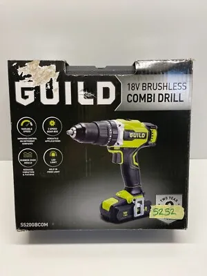Guild Cordless Brushless Variable Speed Combi Drill - 18V Tool (no Light) #5252 • £31.49