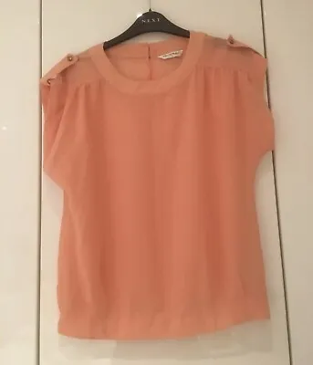 Miss Selfridge Chiffon Orange Blouse Top Size 8 • £1.50