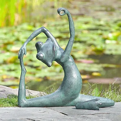 Limber Yoga Frog Garden Sculpture Metal Meditating Frog Statue ~ SPI Home 34549 • $182