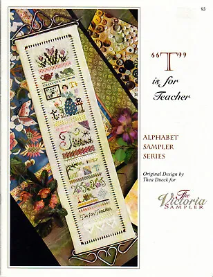 T Is For Teacher Cross Stitch Pattern Thea Dueck The Victoria Sampler • $14