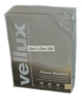 Vellux Sheet Blanket Light Grey Full/ Queen New 100% Cotton WestPoint Home • $50.99