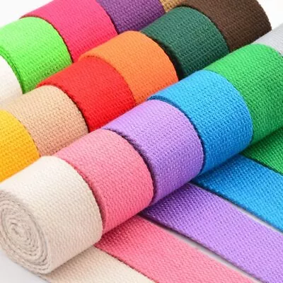 2yards Cotton Ribbon Strap Canvas Webbing Knapsack Strapping Bag Crafts Belt Bag • $6.99