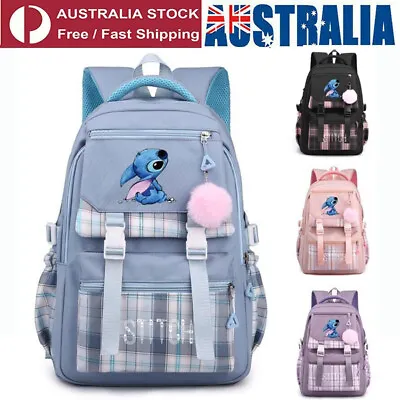 Kids Lilo Stitch Backpack Rucksack Student Handbag Laptop Travel Bag Gifts AU • $32.96