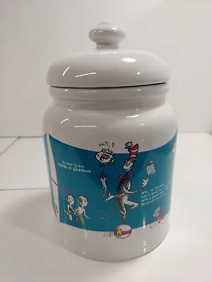 Universal Cat In The Hat Cookie Jar Ceramic Canister Dr. SUESS W/ Seal Vintage • $44.97