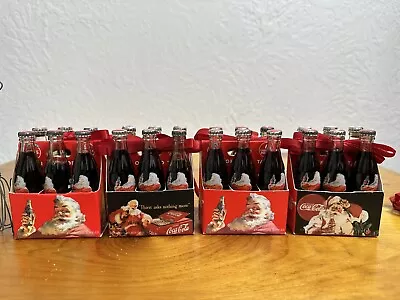 4 Coca Cola Miniature Christmas 6 Pack Bottles~24 Bottles~Santa • $158.50
