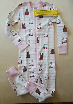 Nwt Hanna Andersson Miffy Pink Bunny Rabbit Sleeper Pajamas 90 3t $46 • $29.99