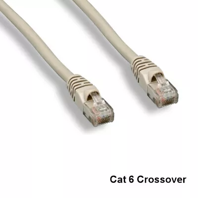 KNTK Gray 14' Cat6 CrossOver UTP Ethernet Cable 24AWG 550MHz RJ45 Network P2P • $9.02