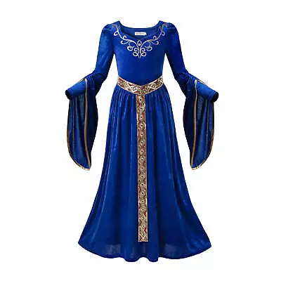 Girls Renaissance Royalty Queen Costume Medieval Knight Princess Dress Cosplay • $32.99