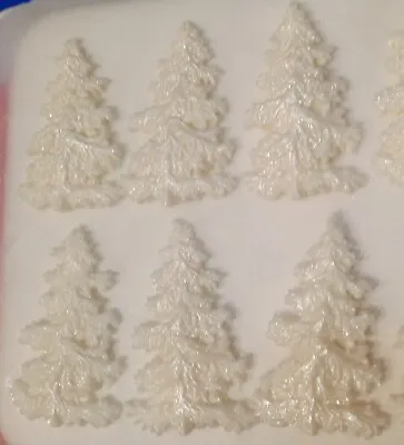 6 Edible Christmas Trees Fondant  Sugar Paste Cake Decorations • £7.50