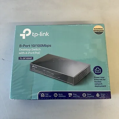 TP-Link TL-SF1008P 8-Port 10/100Mbps Fast Ethernet Desktop Switch 4 PoE Ports  • $25