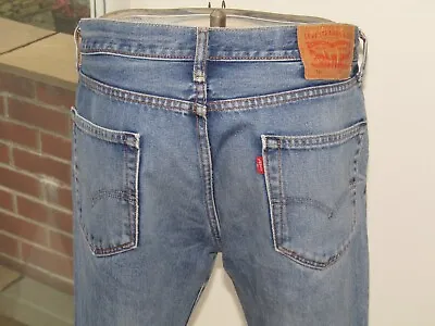 Mens Original 751 Red Tab Levi Strauss W34 L28 Light Blue 34S Jeans Straight Leg • £16.99