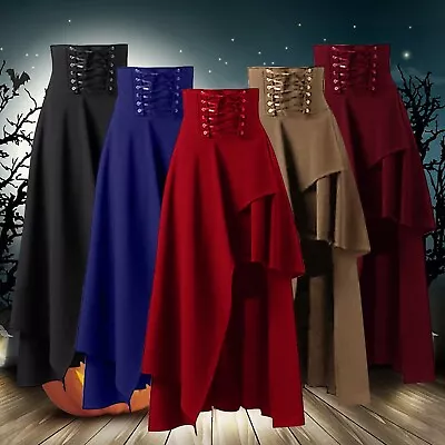 Womens Gothic Bandage Pirate Skirt Steampunk Wrap High Waist Skirt Medieval • $38.99