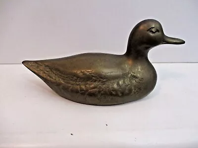 Korea Aged Dark Brass Duck Bird Mallard Metal Figurine Shelf Decoration 7  Vtg • $13.90