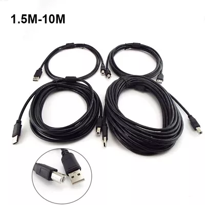 USB 2.0 A To B Male Universal Printer Cord Cable Extension Wire 1.5/3/5/10M • $4.39