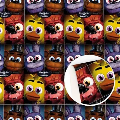 Video Game FAUX LEATHER SHEET 8.75  X 12   WHOLESALE FNAF 1131341 SMOOTH • $2.75