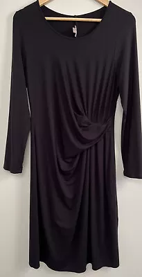 J Jill Women’s Sz L Wearever Collection Black Dress With Draping LBD Office • $17