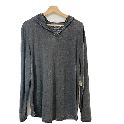 $29.99 • Buy Lucky Brand T Shirt Men Large Venice Burnout Long Sleeve Hood Lightweight NEW