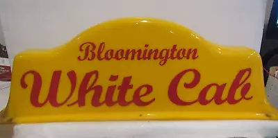 Vintage Bloomington White Cab Taxi Yellow Reverse Side Plastic Light Orginal USA • $54.45