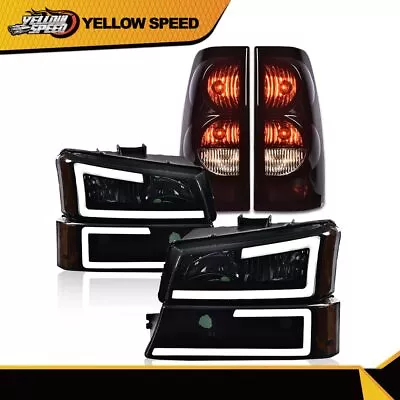 Fit For 03-07 Silverado Black/smoked Led Drl Headlight + Tail Lights • $135.99