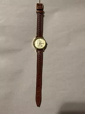 Vintage Lorus Watch Disney Mickey Mouse Gold Tone Dial Works Needs Battery • $19.99