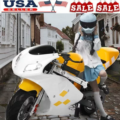 Mini Bike Dual Headlights Gas Pocket Motorcycle 49cc 2-Stroke Motor Engine  • $269.99