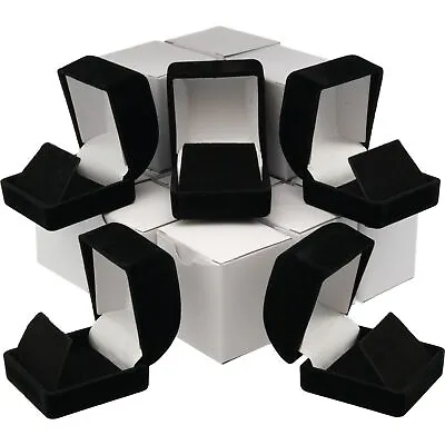 12 Pcs Earring Gift Boxes Black Velvet Flocked Jewelry Box • $20.41