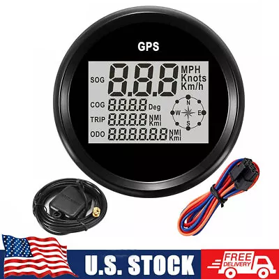 $48.99 • Buy 85mm Black GPS Digital Speedometer Odometer Gauge For Car Truck Boat Marine