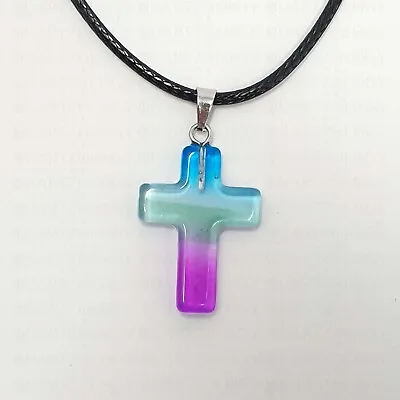 £3.99 • Buy Cross Necklace Quartz Crystal Chakra Healing Gemstone Crucifix Natural Reiki 