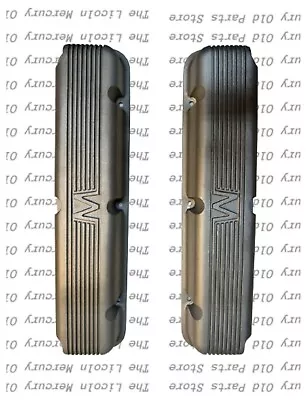 NEW Mercury  M  1958-1968 Ribbed Cast Aluminum Rocker Valve Cover Pair Replica   • $350