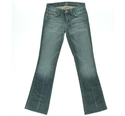 7 For All Mankind Jeans Denim Mid-Rise Flare Whisker Wash W24 L32 AU6 EUC Women • $89