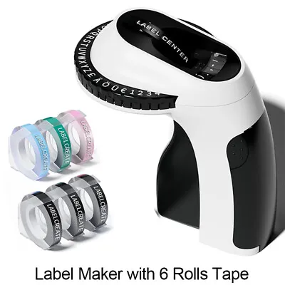 Dymo Omega Embossing Label Maker With 6PK Label Tapes 9mm E975 Junior Embosser • £16.14