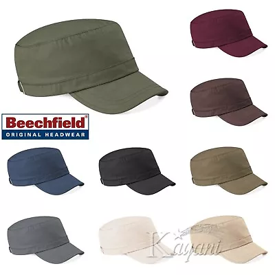 Beechfield PLAIN ARMY CAP Unisex Hat Military Style Cadet Combat Hunting Fishing • £6.49