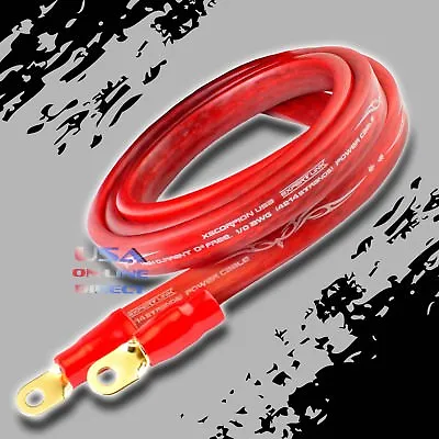 0 Gauge RED Power Ground OFC Wire Strand Copper FLAT Marine Cable 1/0 AWG GA. US • $5.45