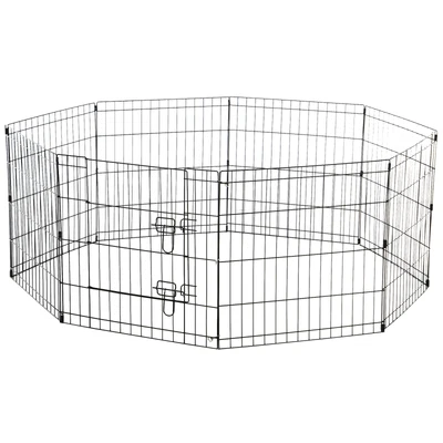 £33.99 • Buy PawHut 24  Pet Dog Playpen Puppy Cage 8 Panel Metal Fence Run Garden