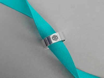 £0.99 • Buy Adjustable Aluminium Evil Eye Ring Size N To R - Handmade Clearance Jewellery 