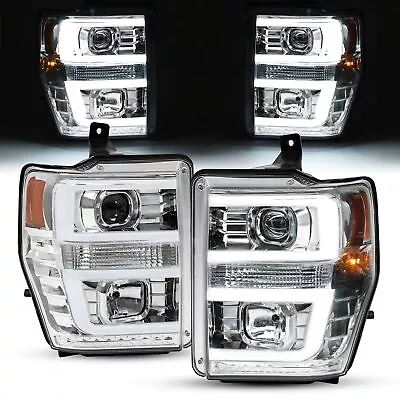 Projector Headlights W/LED Bar Pair For Ford F-250 F-350 F-450 F-550 2008-2010 • $199