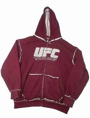 Vintage UFC Hoodie Jacket Men’s 2XL Spellout Waffle Sherpa Lined Heavy MMA Fight • $50