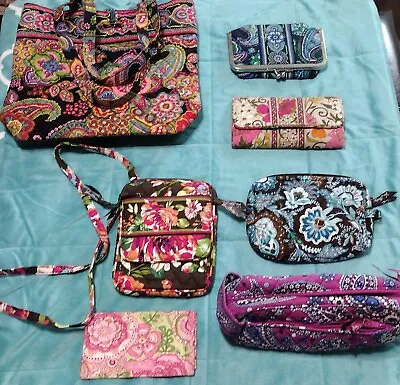 LOT 8 Vera Bradley Crossbody Toggle Tote Wallet Makeup Bags Retired Patterns • $60