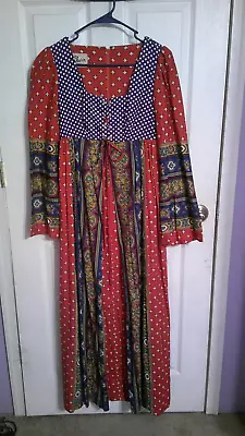 Vintage 70’s California Charm Of Hollywood Long Hippie Dress  Sz. Small • $99