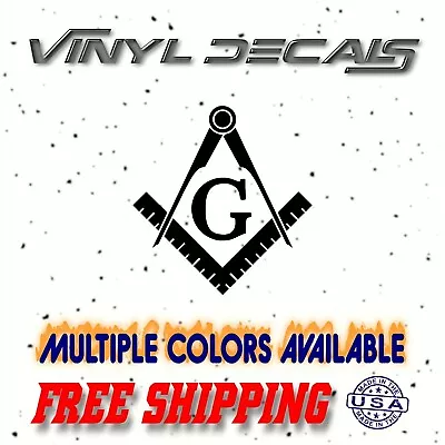 Masonic G Vinyl Sticker Decal Car Truck Window Laptop Free Mason Square Compass • $4.09