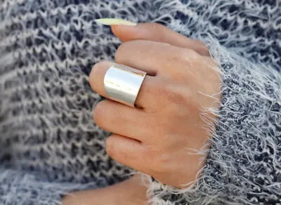 925 Sterling Silver Band& STATEMENT Meditation Ring Handmade Ring All Size • $20.87