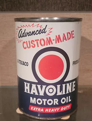 1950s HAVOLINE ADVANCED CUSTOM 1 QUART MOTOR OIL  CAN • $45
